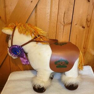 Cabbage Patch Kids SHOW PONY White w/ Tan Spots 1984 Plush Horse 17''